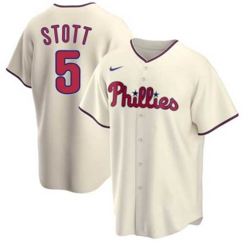 Mens Philadelphia Phillies #5 Bryson Stott Cream Cool Base Stitched Jersey Dzhi->philadelphia phillies->MLB Jersey